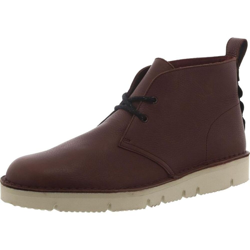 Clarks Mens Desert Bt 2.0 Red Leather Lace-Up Chukka Boots Shoes NWT